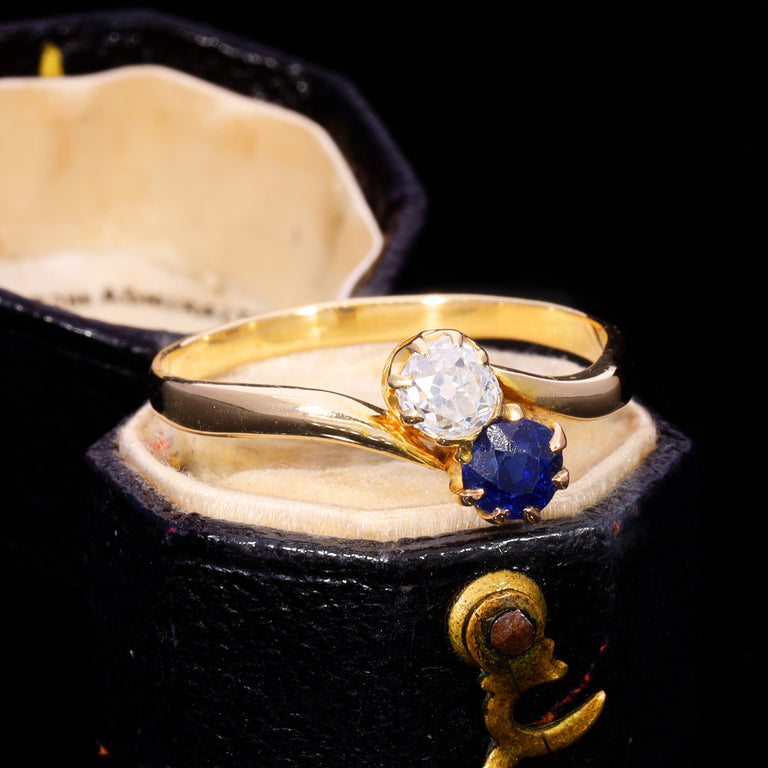 The Antique Sapphire And Diamond Toi Et Moi Ring