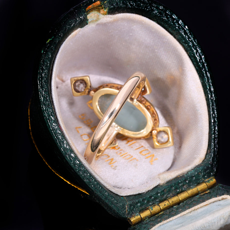 The Antique Cats Eye Chrysoberyl and Diamond Ring