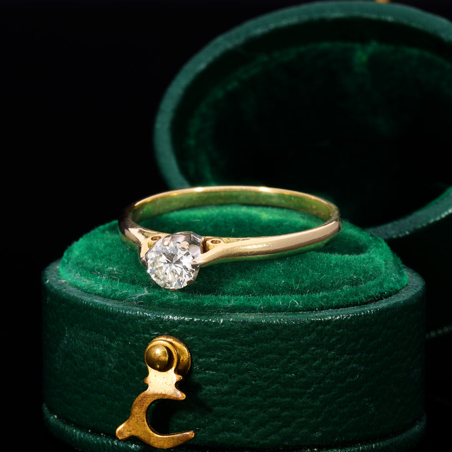 The Vintage 18ct Gold Brilliant Cut Diamond Solitaire Ring