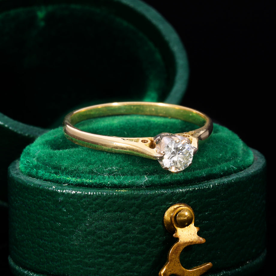 The Vintage 18ct Gold Brilliant Cut Diamond Solitaire Ring
