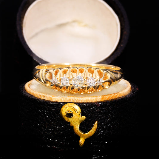 The Antique Edwardian 1907 Old Cut Diamond Five Stone Ring