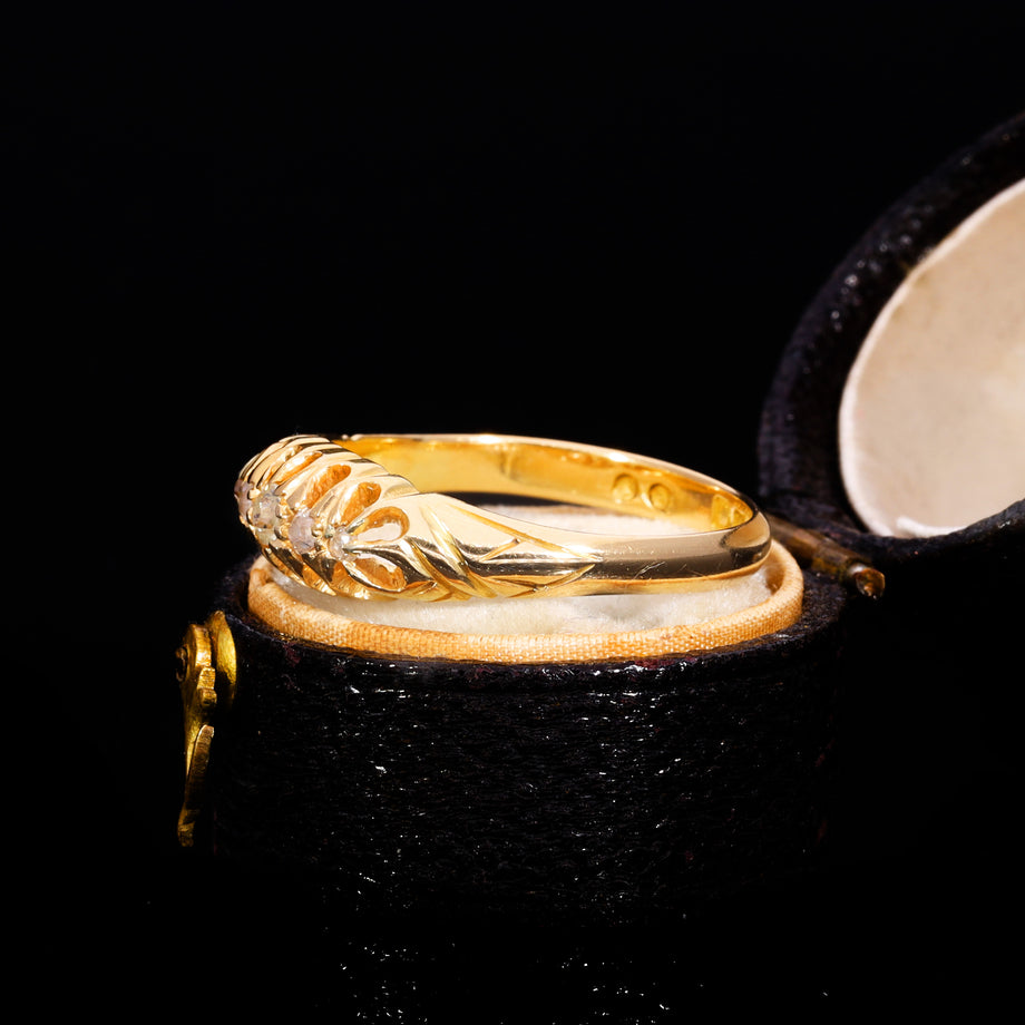 The Antique Edwardian 1907 Old Cut Diamond Five Stone Ring