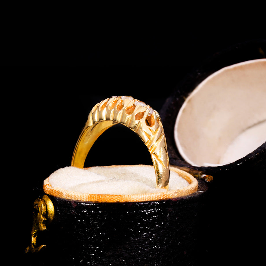 The Antique Edwardian 1907 Old Cut Diamond Five Stone Ring