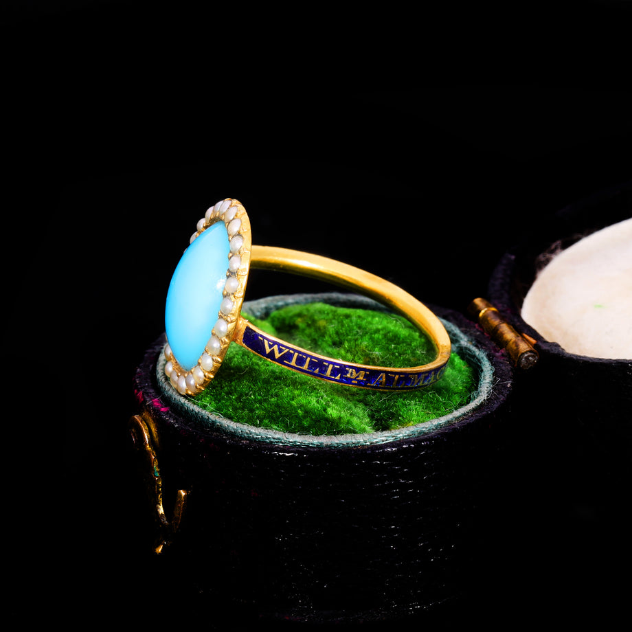 The Antique Georgian 1781 Split Pearl and Paste Mourning Ring