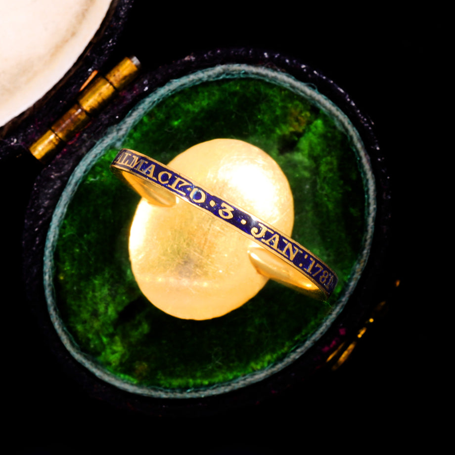 The Antique Georgian 1781 Split Pearl and Paste Mourning Ring