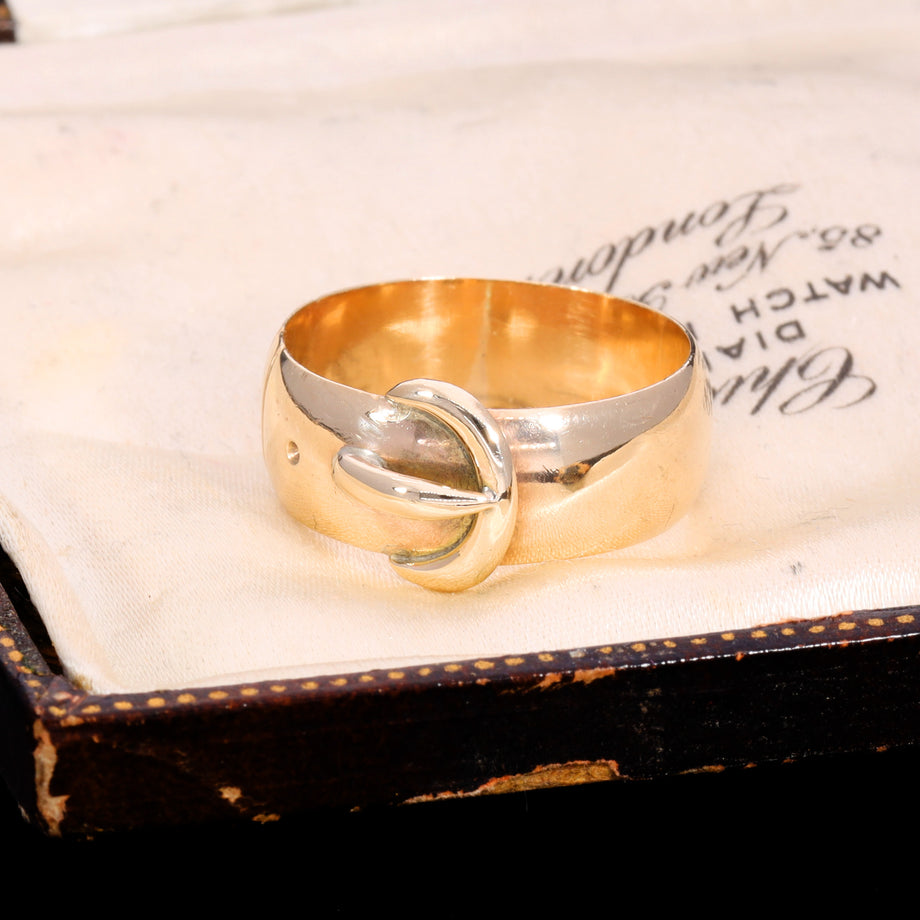 The Antique 1917 9ct Gold Belt Buckle Ring