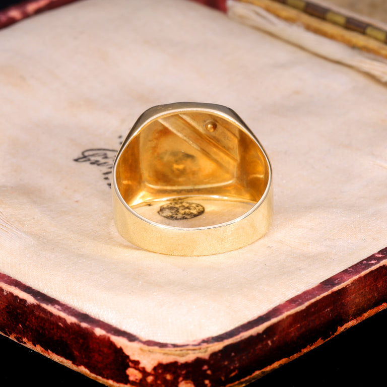 The Vintage 9ct Gold Diamond Stripe Signet Ring