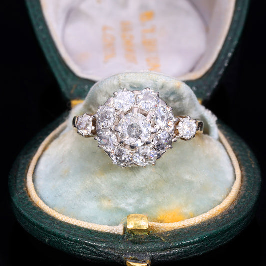 The Antique Eleven Old Cut Diamond Cluster Ring