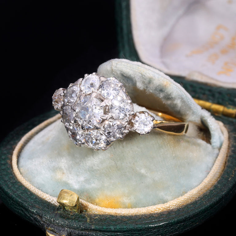 The Antique Eleven Old Cut Diamond Cluster Ring