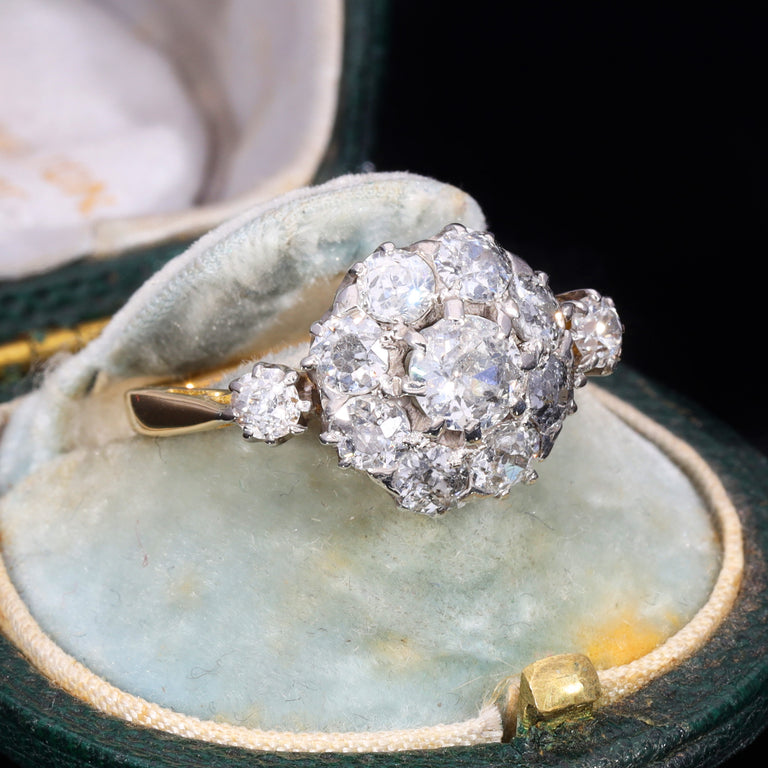 The Antique Eleven Old Cut Diamond Cluster Ring