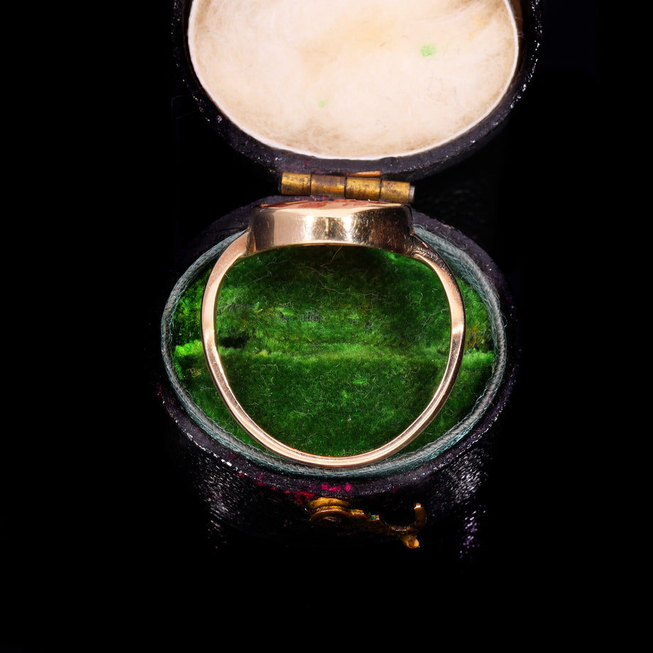 The Ancient Roman Carnelian Intaglio Olive Branch Ring