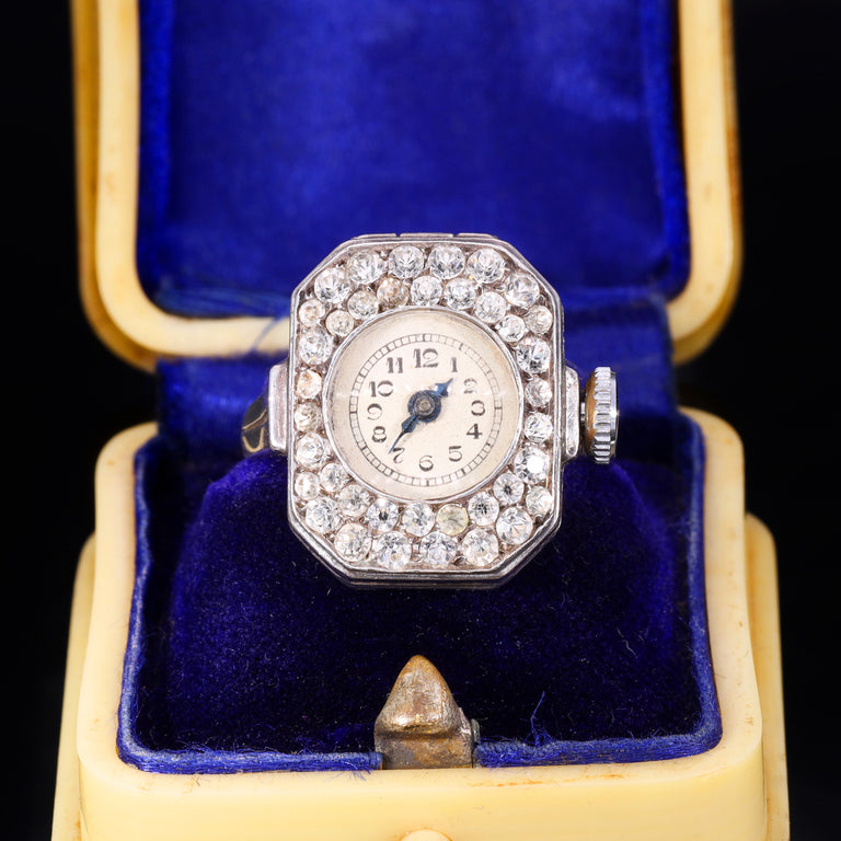 The Vintage 1930's Knoll & Pregizer Paste Watch Ring