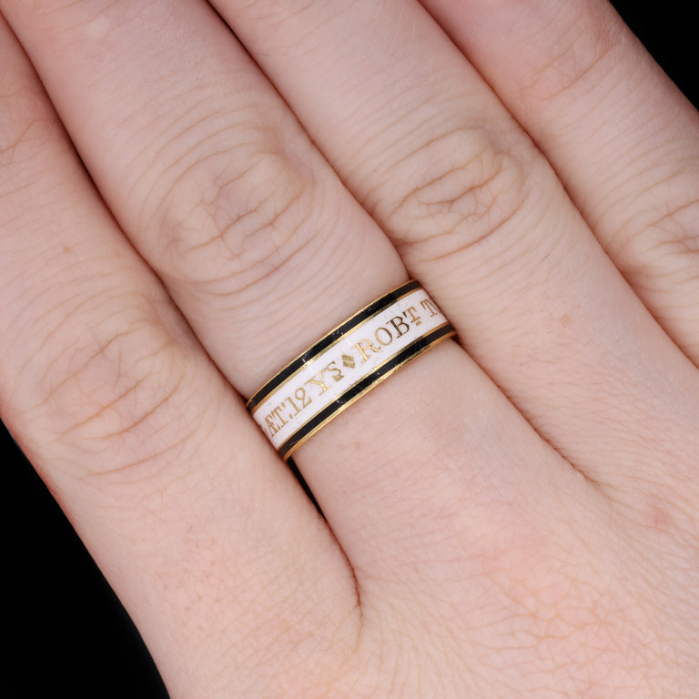 The Antique 1795 Georgian Enamelled Mourning Ring