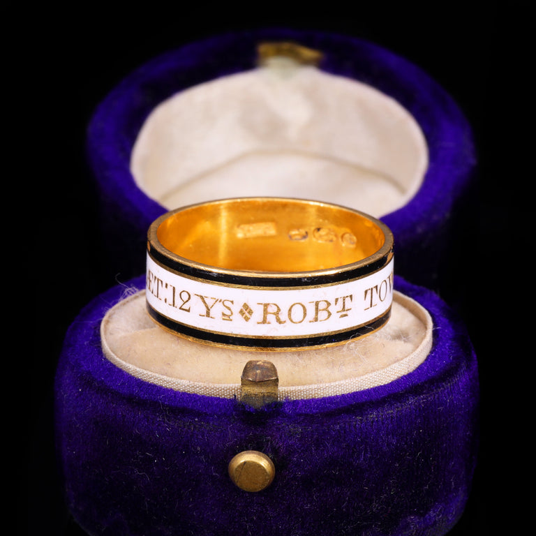 The Antique 1795 Georgian Enamelled Mourning Ring