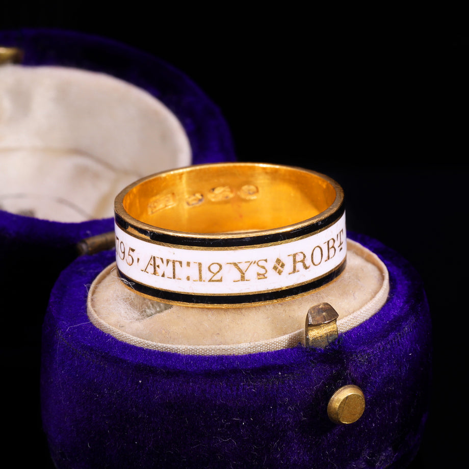 The Antique 1795 Georgian Enamelled Mourning Ring