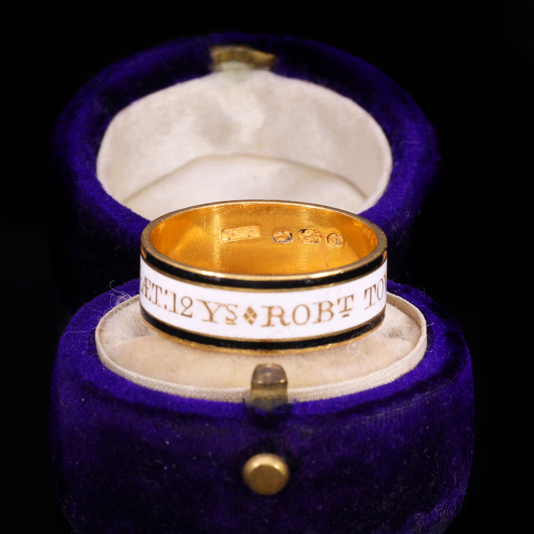 The Antique 1795 Georgian Enamelled Mourning Ring