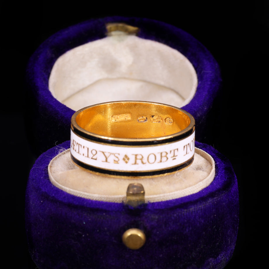 The Antique 1795 Georgian Enamelled Mourning Ring