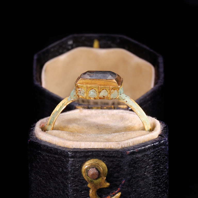 The Ancient Stuart Period Enamel And Table Cut Rock Crystal Ring