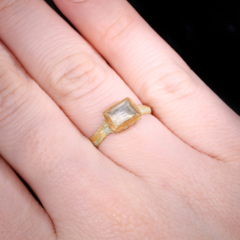 The Ancient Stuart Period Enamel And Table Cut Rock Crystal Ring