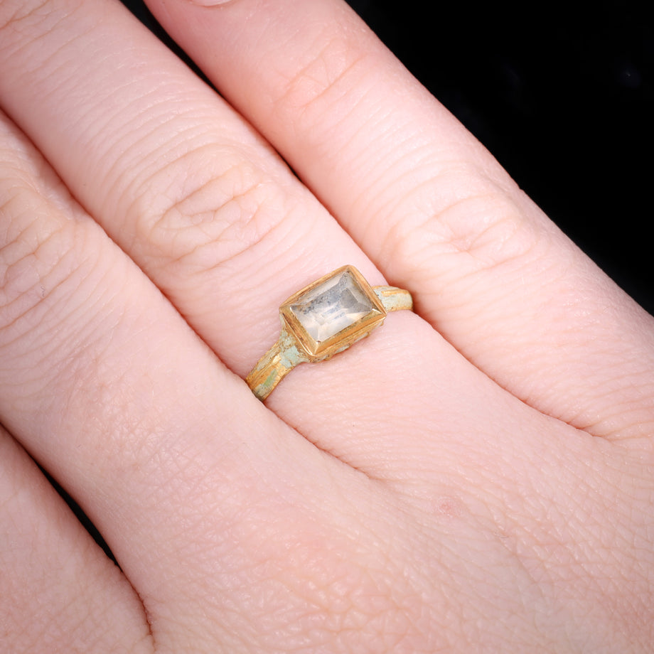 The Ancient Stuart Period Enamel And Table Cut Rock Crystal Ring
