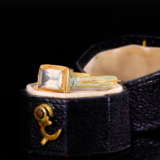 The Ancient Stuart Period Enamel And Table Cut Rock Crystal Ring