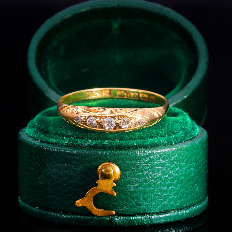 The Antique 1914 Five Diamond Scrollwork Ring