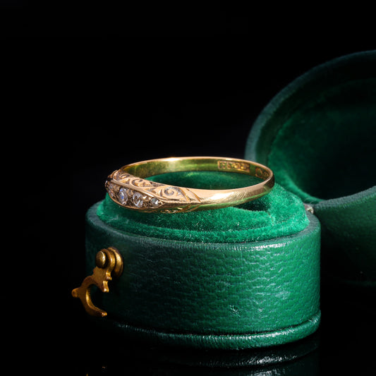 The Antique 1914 Five Diamond Scrollwork Ring