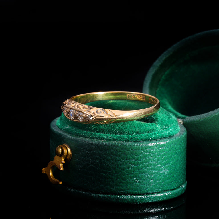 The Antique 1914 Five Diamond Scrollwork Ring