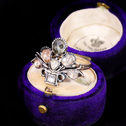 The Antique Georgian Rose Cut Diamond Giardinetti Tiara Ring