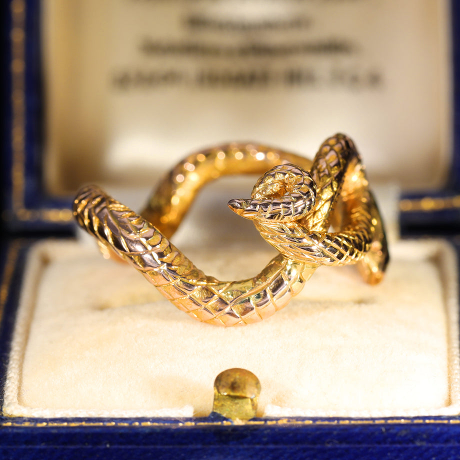 The Antique Coiled Sapphire Snake Ring