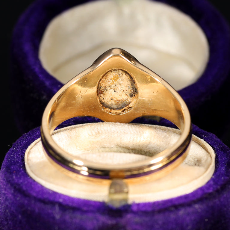 The Antique Victorian 1870 Cross Of Diamonds Mourning Ring