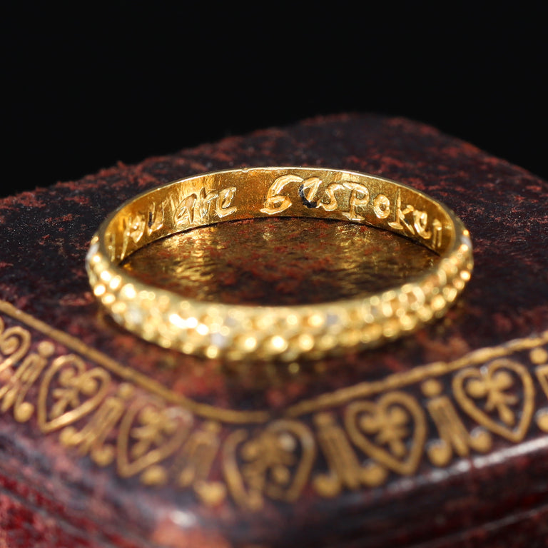 The Antique 18th Century 'By This Token You Are Bespoken' Posy Ring