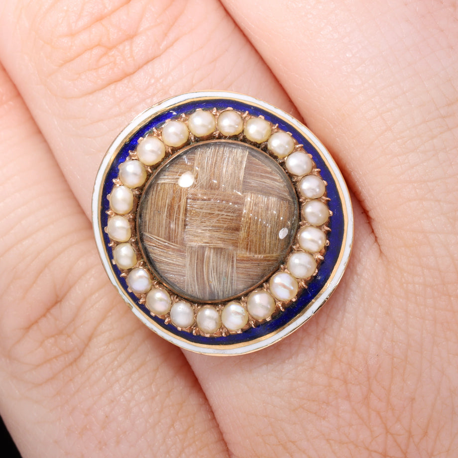 The Georgian Pearl and Enamel Memorial Ring