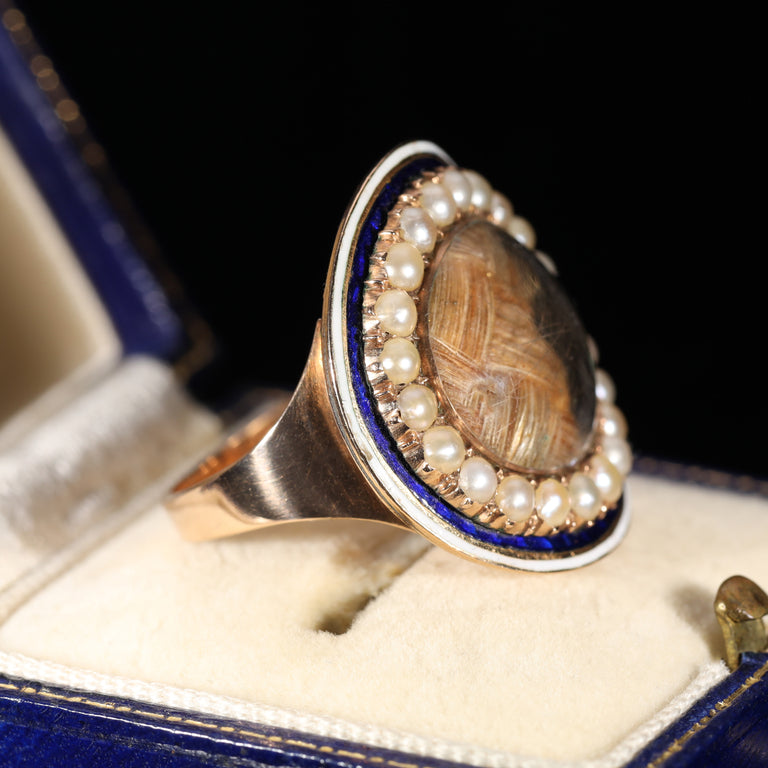 The Georgian Pearl and Enamel Memorial Ring