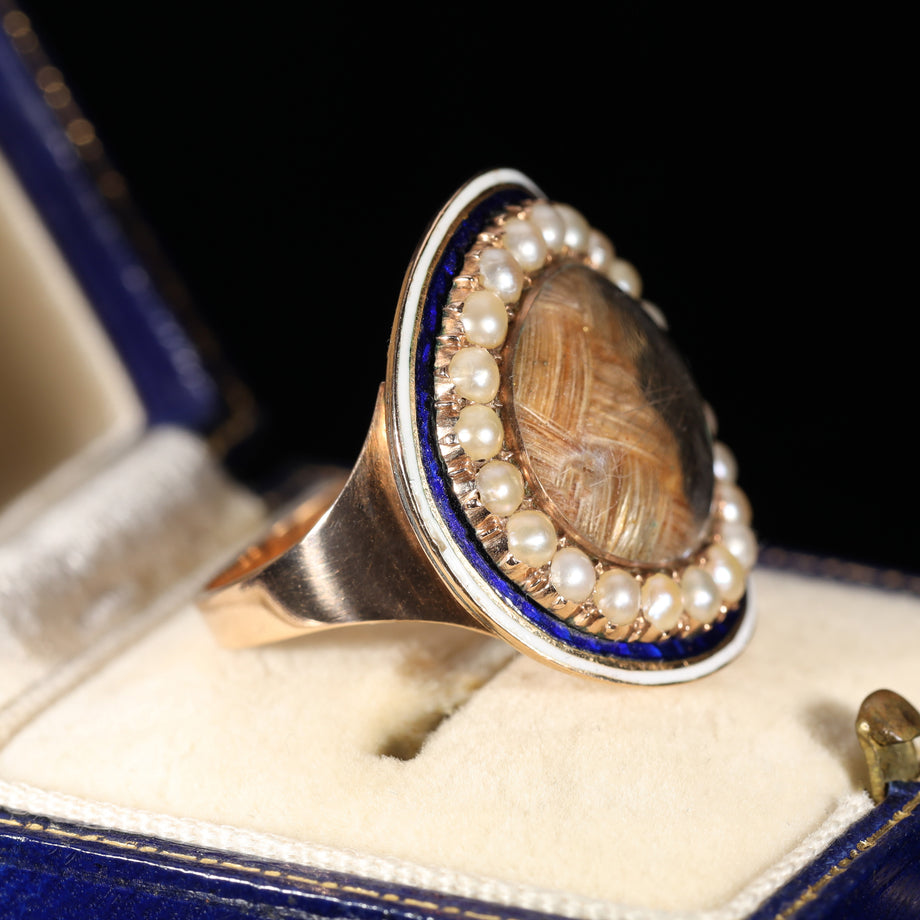 The Georgian Pearl and Enamel Memorial Ring