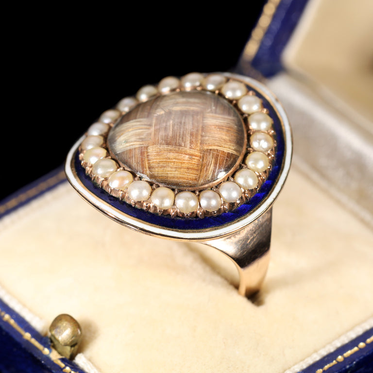 The Georgian Pearl and Enamel Memorial Ring