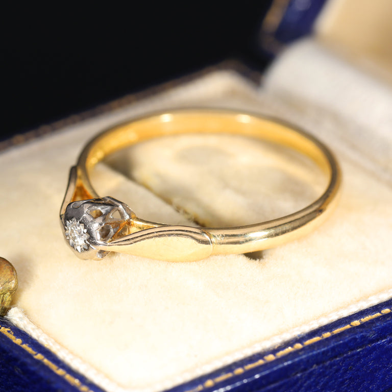 The Vintage 1977 Solitaire Rubover Set Diamond Ring