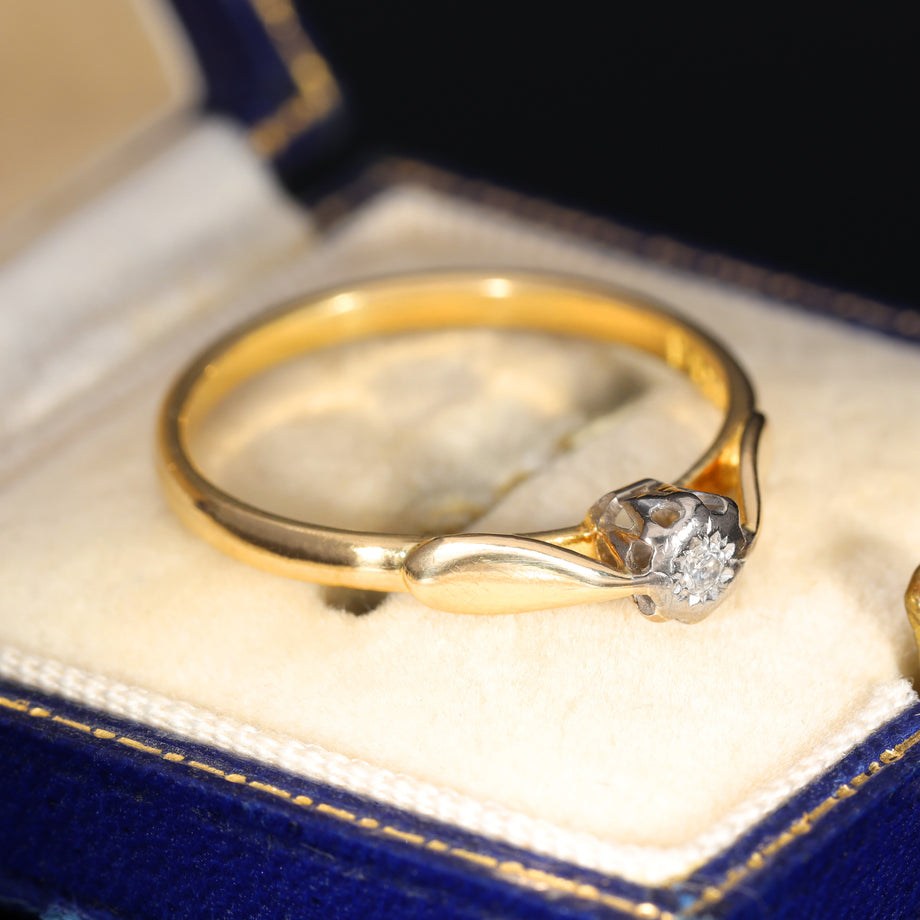 The Vintage 1977 Solitaire Rubover Set Diamond Ring