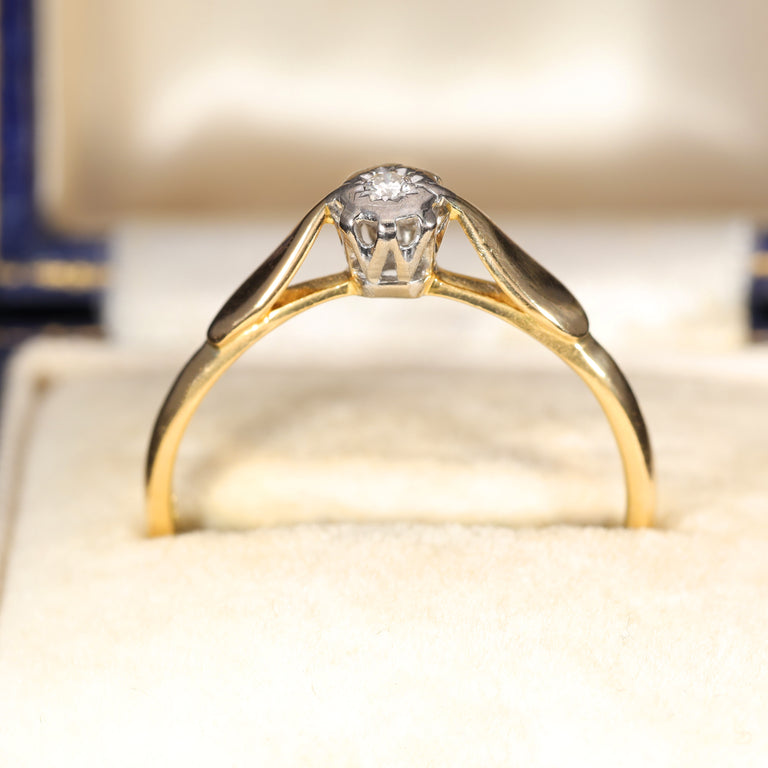 The Vintage 1977 Solitaire Rubover Set Diamond Ring