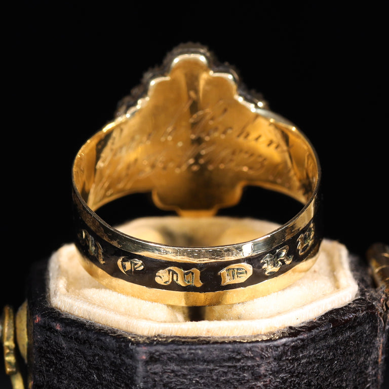 The Antique Georgian 1823 Exquisite Diamond and Pearl Mourning Ring