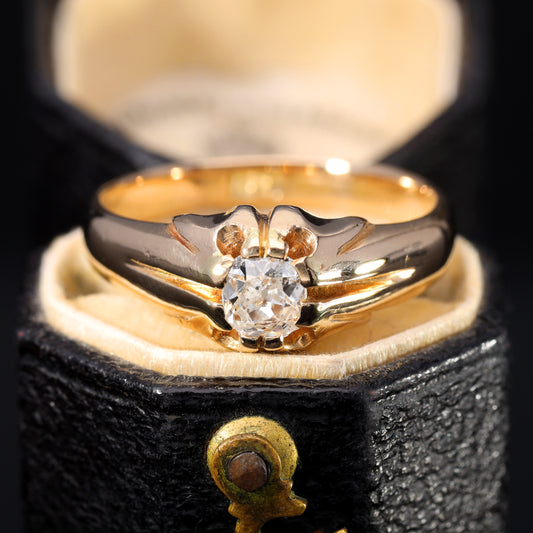 The Antique Old Swiss Cut Diamond Solitaire Ring