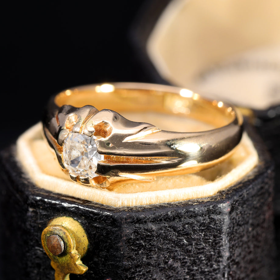 The Antique Old Swiss Cut Diamond Solitaire Ring