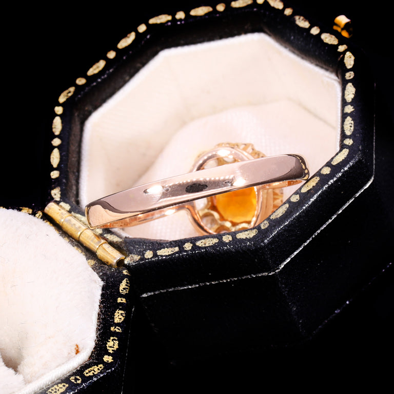 The Antique Citrine And Diamond Cluster Ring