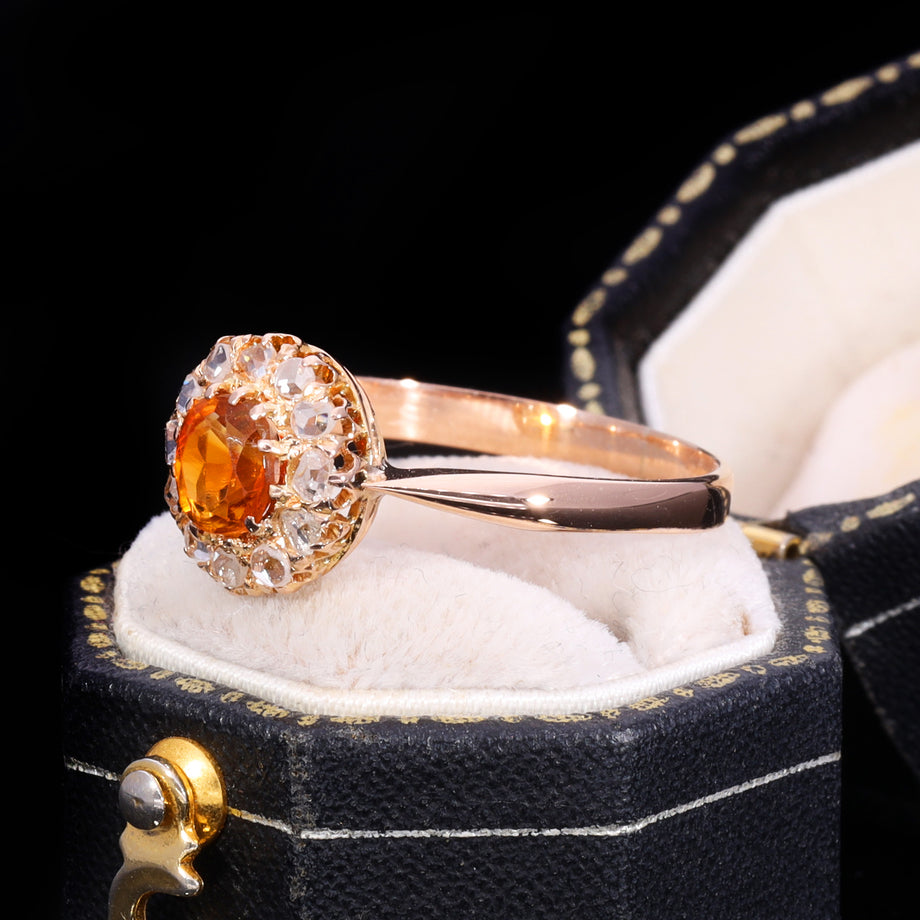 The Antique Citrine And Diamond Cluster Ring