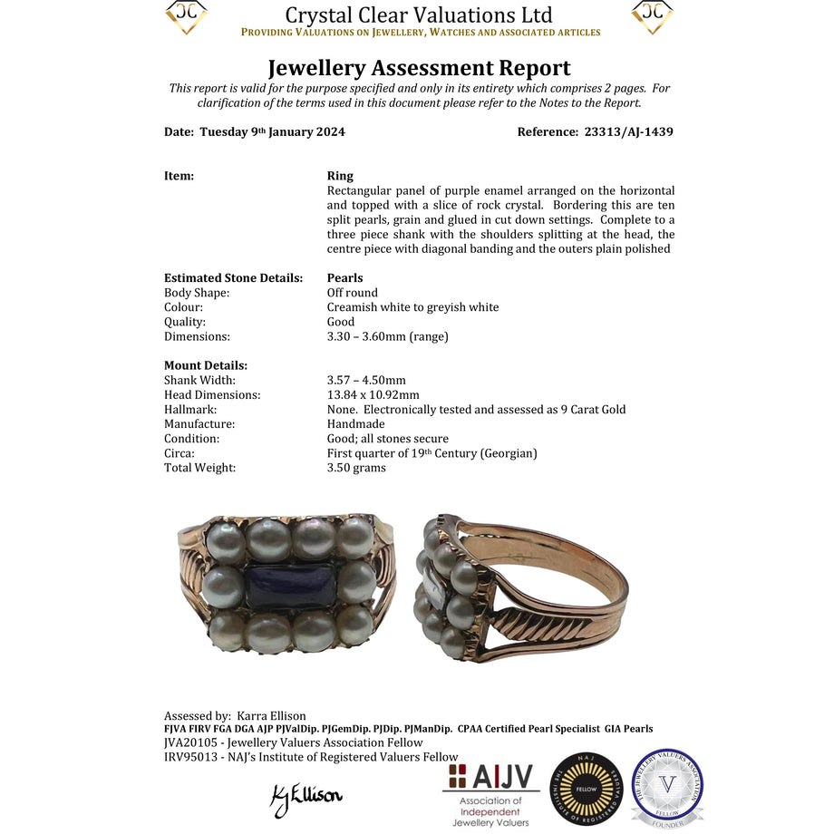 The Antique Georgian Pearl and Enamel Elaborate Ring - Antique Jewellers