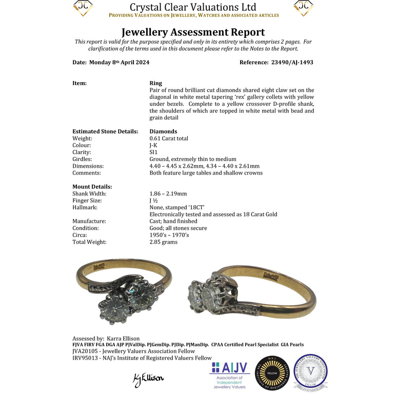 The Vintage Toi Et Moi Brilliant Cut Diamond Eternal Ring - Antique Jewellers