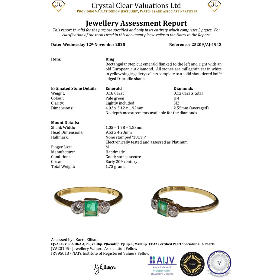 The Antique Emerald And Diamond Three Stone Ring