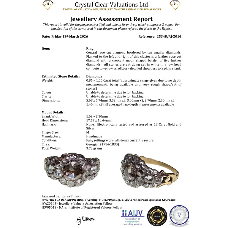 The Antique Georgian Rose Cut Diamond Cluster Ring