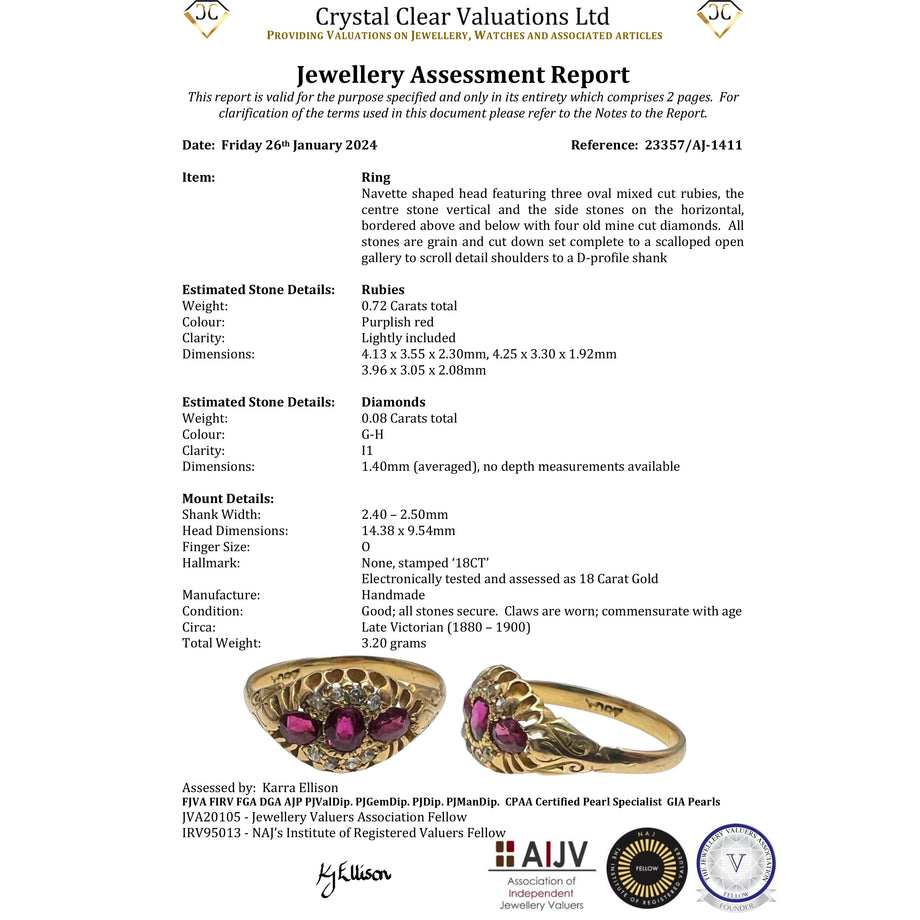 The Antique Victorian Ruby and Old Cut Diamond Cluster Ring - Antique Jewellers