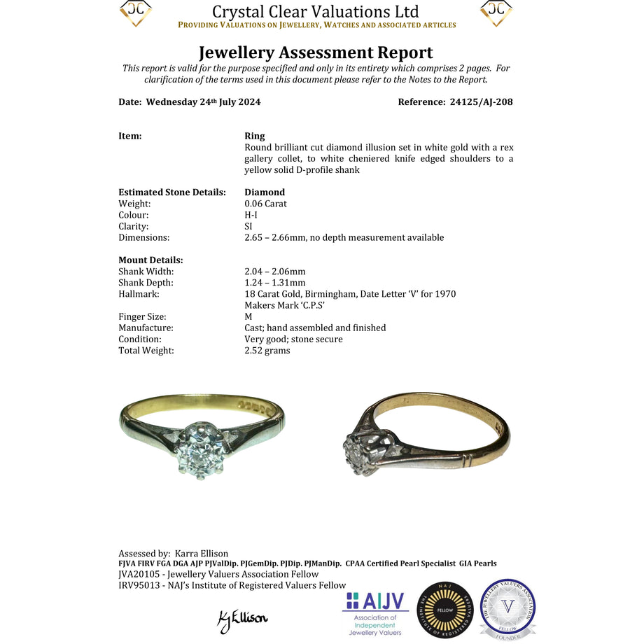 The Vintage 1970 Illusion Set Diamond Solitaire Ring